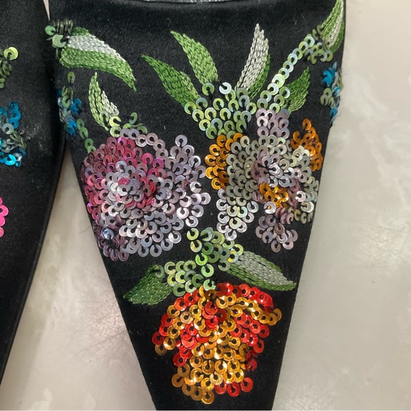 SOLD - Andrea Pfister sequin pumps, black, pointed toe, made in Italy, Sz 39/8.5 - Picture 8 of 13